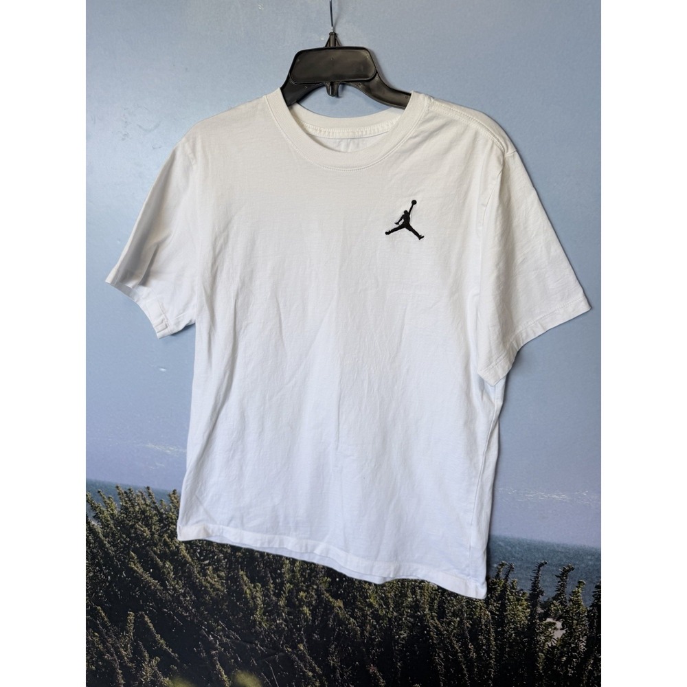 Nike Air Jordan T Shirt L White Jumpman Logo Athletic Basketball Tee